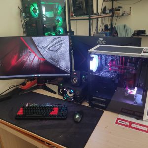 Dàn máy tản nước i5 9400f/16G/SSD 128Gb+HDD 1TG/1050ti/27 inch cong 144Hz